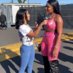 Brittany Renner Instagram - Can we take a moment to appreciate not only how beautiful, intelligent, and talented Meg is but how much her inner beauty shines through???! I was so hype to meet @theestallion 🥰😩😂🐎💗 Day 1 was a success @rollingloud 🎤
