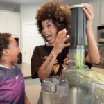 Brittany Renner Instagram - My son isn’t a fan of the taste just yet, but he has been a wonderful helper 😆😂🥰♓️♉️ I drink 25oz-32oz on an empty stomach. Celery juice should be made fresh and consumed alone with nothing added to receive its healing benefits. Why do I drink it? Lowers inflammation, supports weight loss, helps heal digestion, reduces bloating, helps eczema and psoriasis, fights infections, helps prevent UTIs, healing for acne, prevents high blood pressure, helps lower high cholesterol, helps prevent ulcers, and protects liver health. I am using the Breville® Juice Fountain Cold Plus Stainless Steel Juicer. All the information I’ve obtained regarding this topic is courtesy of @medicalmedium.