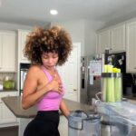 Brittany Renner Instagram - I drink 25oz-32oz on an empty stomach. Celery juice should be made fresh and consumed alone with nothing added to receive its healing benefits. Why do I drink it? Lowers inflammation, supports weight loss, helps heal digestion, reduces bloating, helps eczema and psoriasis, fights infections, helps prevent UTIs, healing for acne, prevents high blood pressure, helps lower high cholesterol, helps prevent ulcers, and protects liver health. I am using the Breville® Juice Fountain Cold Plus Stainless Steel Juicer. All the information I’ve obtained regarding this topic is courtesy of @medicalmedium. I’m wearing my @rebelbybrittanyrenner leggings in a size small. Buy 1, get 1 free using code: BBW11 Happy juicing!