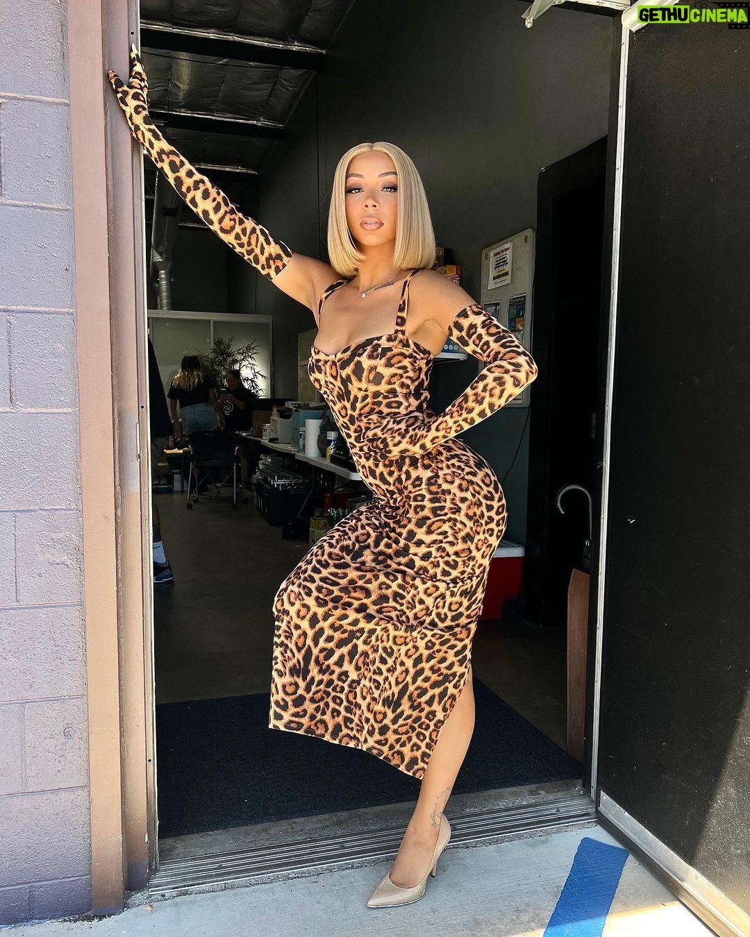 Brittany Renner Instagram - A fierce soul paired with a brave heart 🐆❤️🔥 Stylist: @stylesbyhoward Dress: @kayandco_ Shoes: @lorisilvermanshoes Hair: @sha_villz @__haironthevillz__ Los Angeles, California