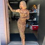 Brittany Renner Instagram - A fierce soul paired with a brave heart 🐆❤️‍🔥 Stylist: @stylesbyhoward Dress: @kayandco_ Shoes: @lorisilvermanshoes Hair: @sha_villz @__haironthevillz__ Los Angeles, California