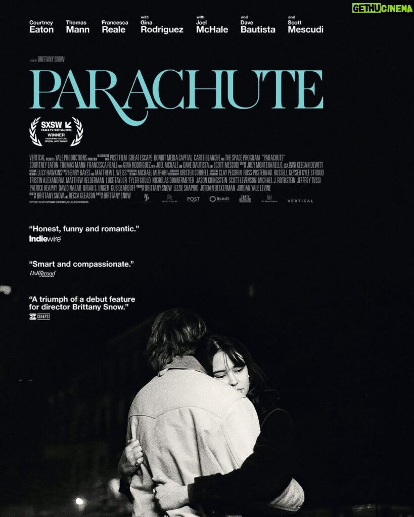 Brittany Snow Instagram - First look at #ParachuteFilm! Thank you @letterboxd for premiering the poster of our movie - out APRIL 5th 🪂🪂on @verticalentertainment (in theaters, streaming & VOD).
