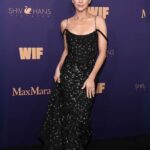 Brittany Snow Instagram - @womeninfilmla Oscar nominee party✨✨✨ “starring” @redwhiteandbluefilm with @katiebof @glencocoforhair * dress by @christiancowan * jewelry by @anitakojewelry