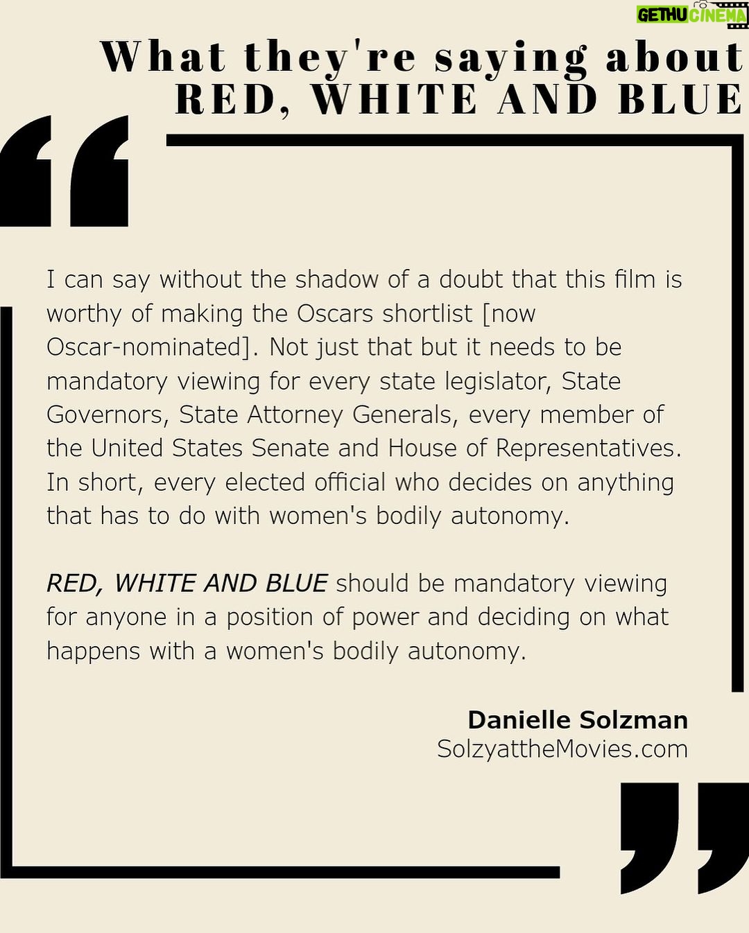 Brittany Snow Instagram - Today is the final day for voting for the 96th Academy Awards and weโre returning to Testimonial Tuesday with five reviews by five female critics who understand more than most why this human and characterful story about the need to protect reproductive rights needed to be told. We want to thank them and all the critics, however one identifies, for seeing our film and writing about it in all the meaningful ways that they have. We know the criticโs task is a hard one and that a lot of work goes into watching films and writing these reviews, so we want to thank each and every one of them. 1. @nytimes (Jeannette Catsoulis) ๐ https://www.nytimes.com/2024/02/15/movies/the-2024-oscar-nominated-short-films-review.html 2. E. Nina Rothe ๐ https://www.eninarothe.com/movies/2024/1/28/nazrin-choudhurys-short-red-white-and-blue-is-an-oscar-nominated-must-watch 3. Solzy At The Movies (Danielle Solzman) ๐ https://www.solzyatthemovies.com/2024/01/14/red-white-and-blue-a-timely-film-about-abortion-rights/ 4. @meawwofficial (Deepti Chada) ๐ https://meaww.com/red-white-and-blue-review-tide-of-emotions-in-a-mothers-heart-captured-through-nazrin-choudhurys-lens 5. @filmink (Sophie Terakes) ๐ https://www.filmink.com.au/reviews/oscar-nominated-live-action-and-animated-shorts/ #reproductiverights #abortionishealthcare #FYC #academyawards #academyaward #awardseason #foryourconsideration #redwhiteandbluefilm #bestliveactionshortfilm #shortfilm #oscar #oscars #oscarnoms #movies #film #liveactionshortfilm