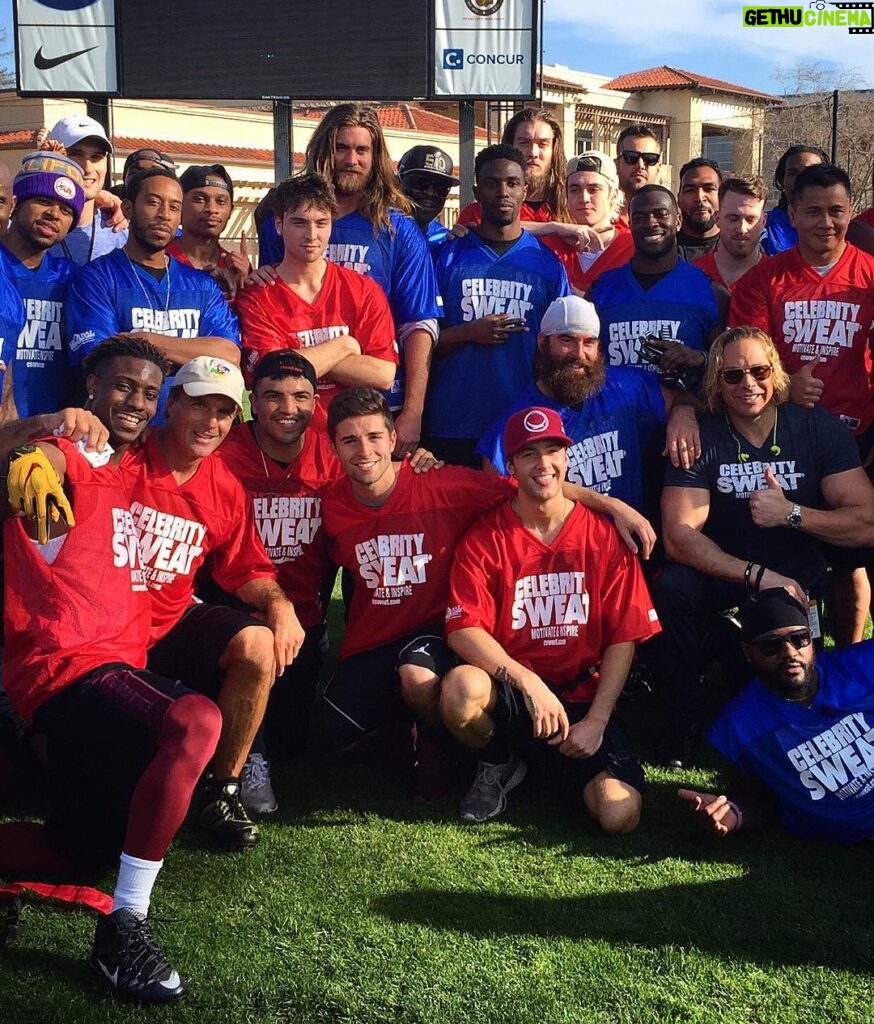 Brock O'Hurn Instagram - When you've got Ludacris and Michael Irvin leading your football team.. You're in for a good game! Had an incredible day with Celebrity Sweat for their annual celebrity football game for #WoundedWarriors Congrats everyone on an incredible game! #SuperBowl50 San Jose, California