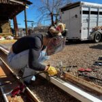 Brooke Ence Instagram - Building cover for the horses before the storm hits