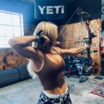 Brooke Ence Instagram - Ohhh it’s ON 😎 I always have the best time when I get to visit @blackriflecoffee HQ. And thanks to BRCC and @psebows , I no longer need to borrow my nephews 🏹 My excitement level is off the charts. #itmakesence #psearchery #brcc
