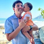 Bruno De Luca Instagram - Hoje pela primeira vez vou receber presente e não só dar! 🙌😁 O presente maior do mundo tá aí nas fotos, essa belezura que a @fany.vidal fez comigo com muito amor. Muito alegre em comemorar meu primeiro dia dos pais, ainda mais da Aurora, que é alegria purinha! Parabéns a todos os papais.