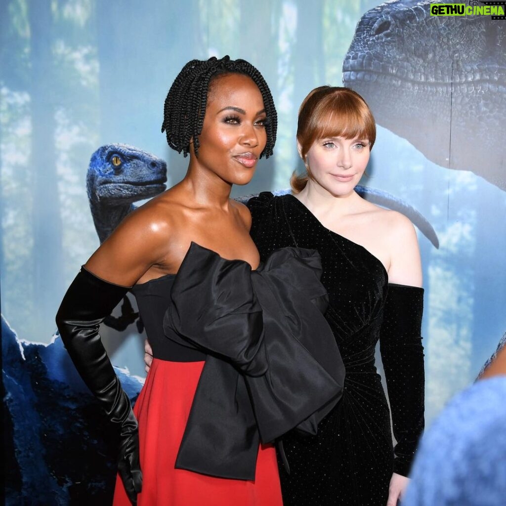 Bryce Dallas Howard Instagram - Please join me in celebrating a woman I WORSHIP! DeWanda Wise, today is your birthday:) There’s the family you are born with and there is your found family 👯‍♀️ DeWanda, I and so many others thank the universe every day for the blessing that is you ❤️ Happy Birthday, Goddess⁣ ⁣ 📸: @universalpictures & @alex.schack ⁣ [ID: DeWanda (left) and BDH (right) pose for photos at the Japan premiere of Jurassic World Dominion. They smize, they smile, and because they can’t help themselves, they always end on laughter.]