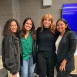 Bryce Dallas Howard Instagram – Former Students 🤝 Future Collaborators. It was so special to meet up with #NineMusesLab alumni and get their feedback on my newest directing project!⁣
⁣
[ID: Standing in a row from left to right are Arianna, Isabella, BDH, and Abby who are all smiles. Arianna rocks a black denim jacket and Isa and Abby sport black blazers with green and white (respectively) blouses underneath. BDH wears a black turtle neck and jeans.]