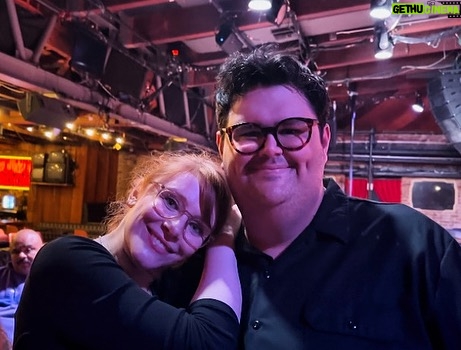 Bryce Dallas Howard Instagram - I haven’t laughed this hard IN MY LIFE! @calebsaysthings, you are a genius. Congrats on a legendary stand-up tour, I will never ever forget this night! You absolutely KILLED ⁣ [ID: BDH and Caleb smile (and laugh even more) after Caleb’s hilarious stand-up set at the Bourbon Room.] Bourbon Room Hollywood