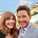 Bryce Dallas Howard Instagram – Big smiles for the birthday boy 😁 @prattprattpratt, over the last three movies and eight years together, we’ve become like family and that alone is a reason to celebrate. ⁣
⁣
I remember celebrating your 35th birthday in New Orleans near the end of filming the first movie and it is remarkable how much has changed in all that time — but not you my friend. You were the same then as you are now: a big fella with a heart of gold and shit-ton of talent, work-ethic, smarts, humility, and above all FAITH. You are a heck of a family man, a stellar friend, and the ultimate teammate. I have loved being in the Jurassic trenches with you, Chris. ⁣⁣
⁣⁣
You are sincerely one of the most thoughtful, kind-hearted, resilient, ethical, compassionate, brilliant, creative, sensitive, and open-minded human beings I’ve ever had the pleasure of encountering. You are the shot of adrenaline, optimism, and side-stitching humor I now miss whenever we aren’t in the same room. Thanks for all the laughs, deep lunges, pep-talks, and team spirit — Chris Pratt, I adore you. You are one of the greats 😊 Happy happy birthday!! 🎉✨⁣⁣
⁣⁣
[ID: The Setup vs. The Shot: Jurassic World Dominion edition. BDH & Chris take a selfie together at the LA Premiere of the movie — the first photo is of the duo taking the selfie and the second photo is the selfie]