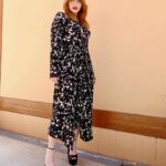 Bryce Dallas Howard Instagram – 💋💋💋⁣
⁣⁣
Makeup: Kate Synnott (@katesynnottmakeup)⁣ ⁣
Hair: Bobby Eliot (@bobbyeliot)⁣⁣
Dress: @altuzarra⁣
Shoes: @ysl ⁣
📸: Bobby Eliot⁣
⁣
[ID: Taking advantage of the sunny day outside, BDH poses in a flowy, black and white tortoise-print midi dress. She pairs the outfit with tall black heels and her favorite shade of red lipstick]