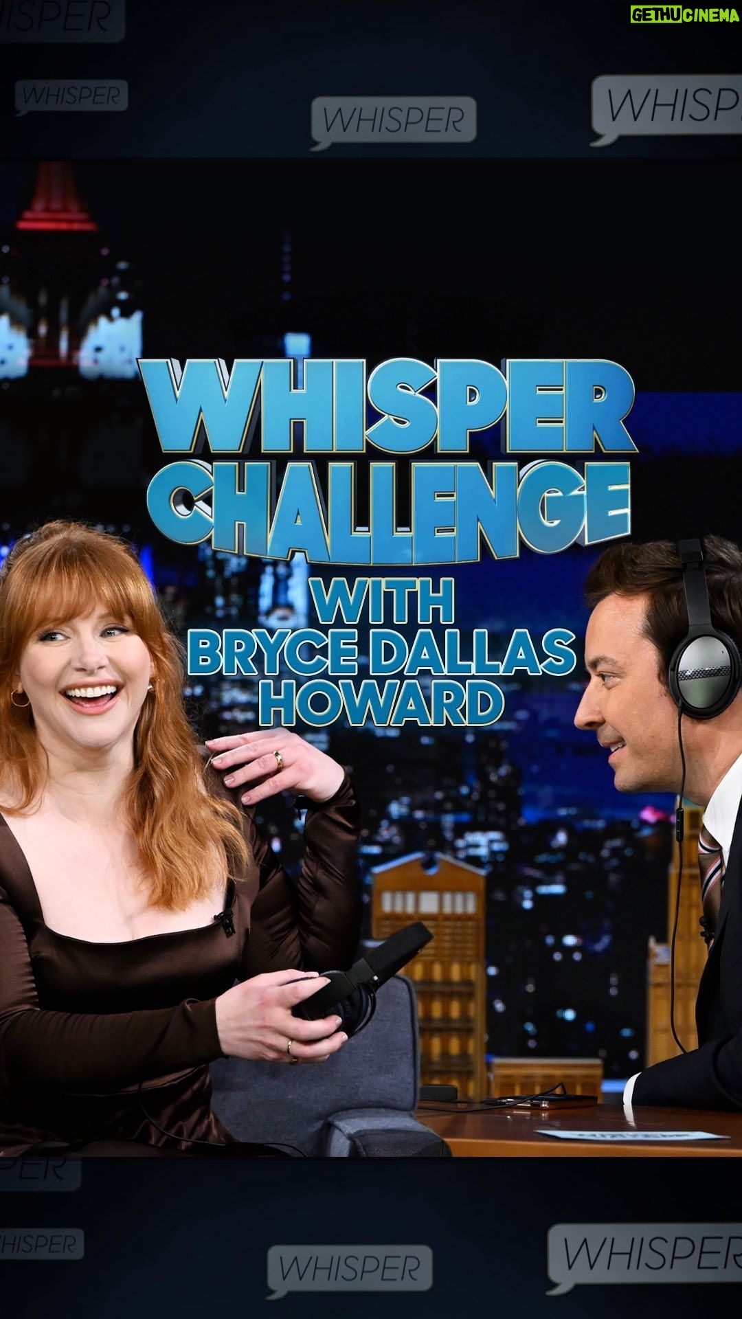 Bryce Dallas Howard Instagram - @brycedhoward and Jimmy try to read each other's lips in The Whisper Challenge! #FallonTonight The Tonight Show Starring Jimmy Fallon