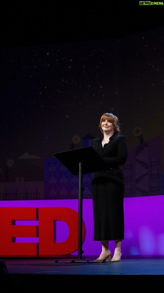 Bryce Dallas Howard Instagram - So… that “thing” I did? It’s finally live! #TED2022 ⁣⁣ ⁣⁣ Thank you @ted for inviting me to take the stage and supporting me in every way to make it possible. And to all the #TED2022 speakers, thank you for your remarkable stories and utterly inspiring contributions 💛⁣⁣ ⁣⁣ You can watch my full talk at the link in bio:)