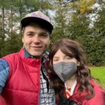 Bryce Dallas Howard Instagram - Happy Halloween from Hermione and Marty!⁣ ⁣ [ID: A selfie of Seth dressed as Marty Jr. from “Back to the Future” in a red puffer vest and blue shirt underneath and my daughter dressed as Hermione from “Harry Potter” in a black shirt and Gryffindor red cape]