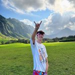 Bryce Hall Instagram - the background looks like a green screen Kualoa Ranch