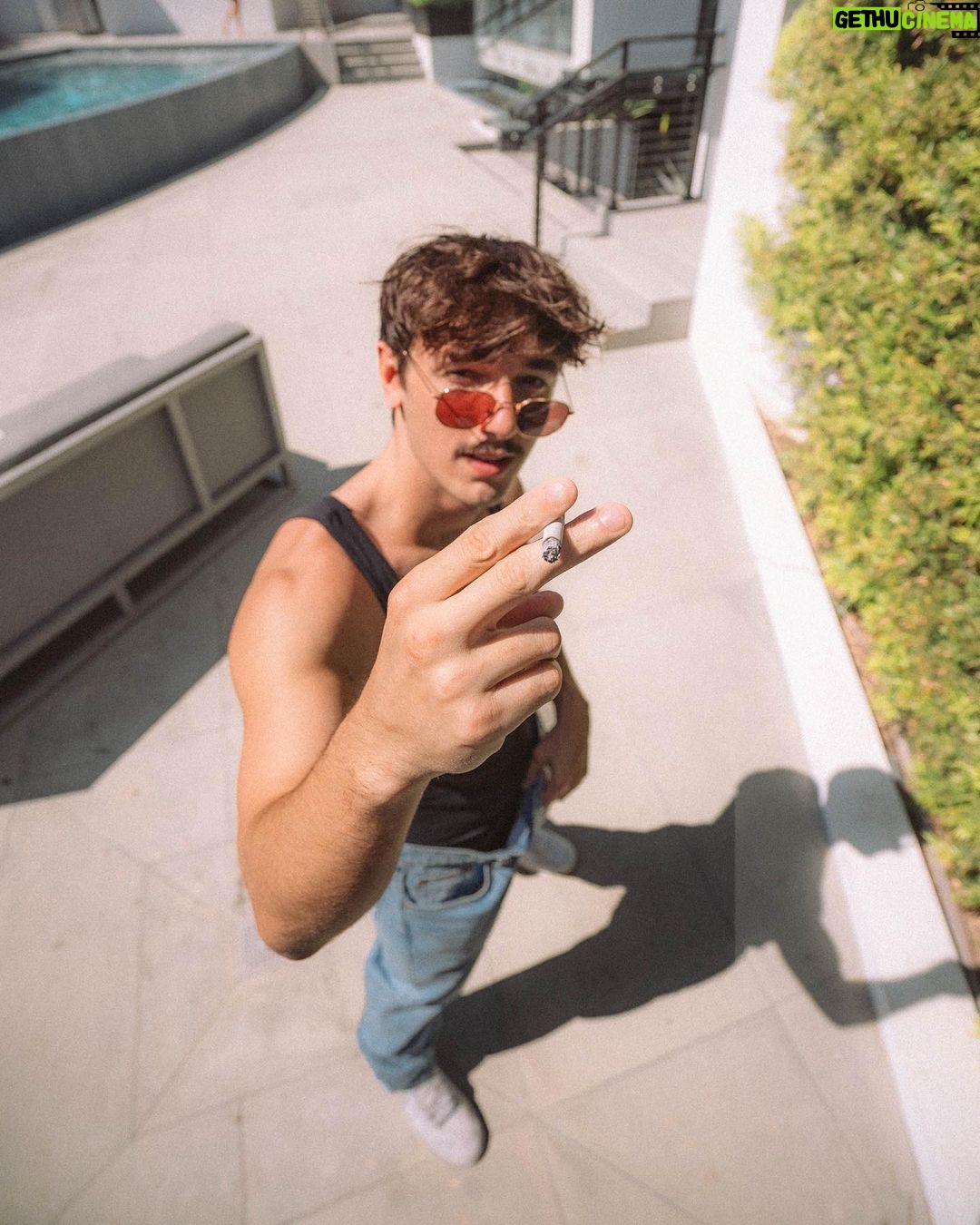 Bryce Hall Instagram - I watched Top Gun & this mustache grew on my face