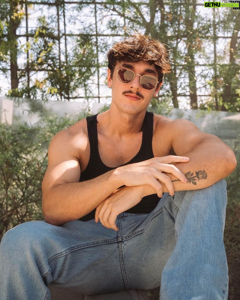 Bryce Hall Instagram - I watched Top Gun & this mustache grew on my face