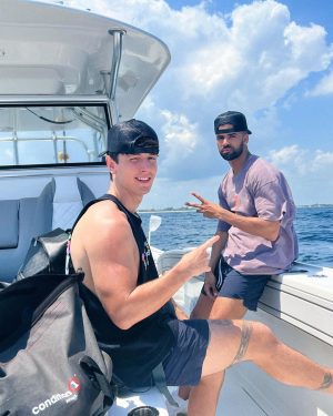 Bryce Hall Instagram - went fishing for the first time and caught a 450 lb bull shark… not bad