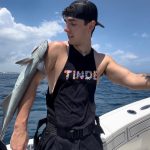 Bryce Hall Instagram - went fishing for the first time and caught a 450 lb bull shark… not bad Miami, Florida