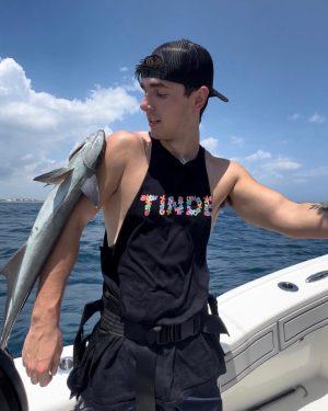 Bryce Hall Instagram - went fishing for the first time and caught a 450 lb bull shark… not bad