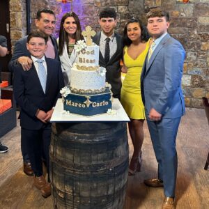 Buddy Valastro Instagram - Congratulations to my boys @marco_valastro26 and Carlo on their confirmation! 🎉🙏 May this special occasion be a stepping stone towards a lifetime of faith, love, and blessings. So proud of the young men you're becoming! 💙 #Confirmation #proudparents