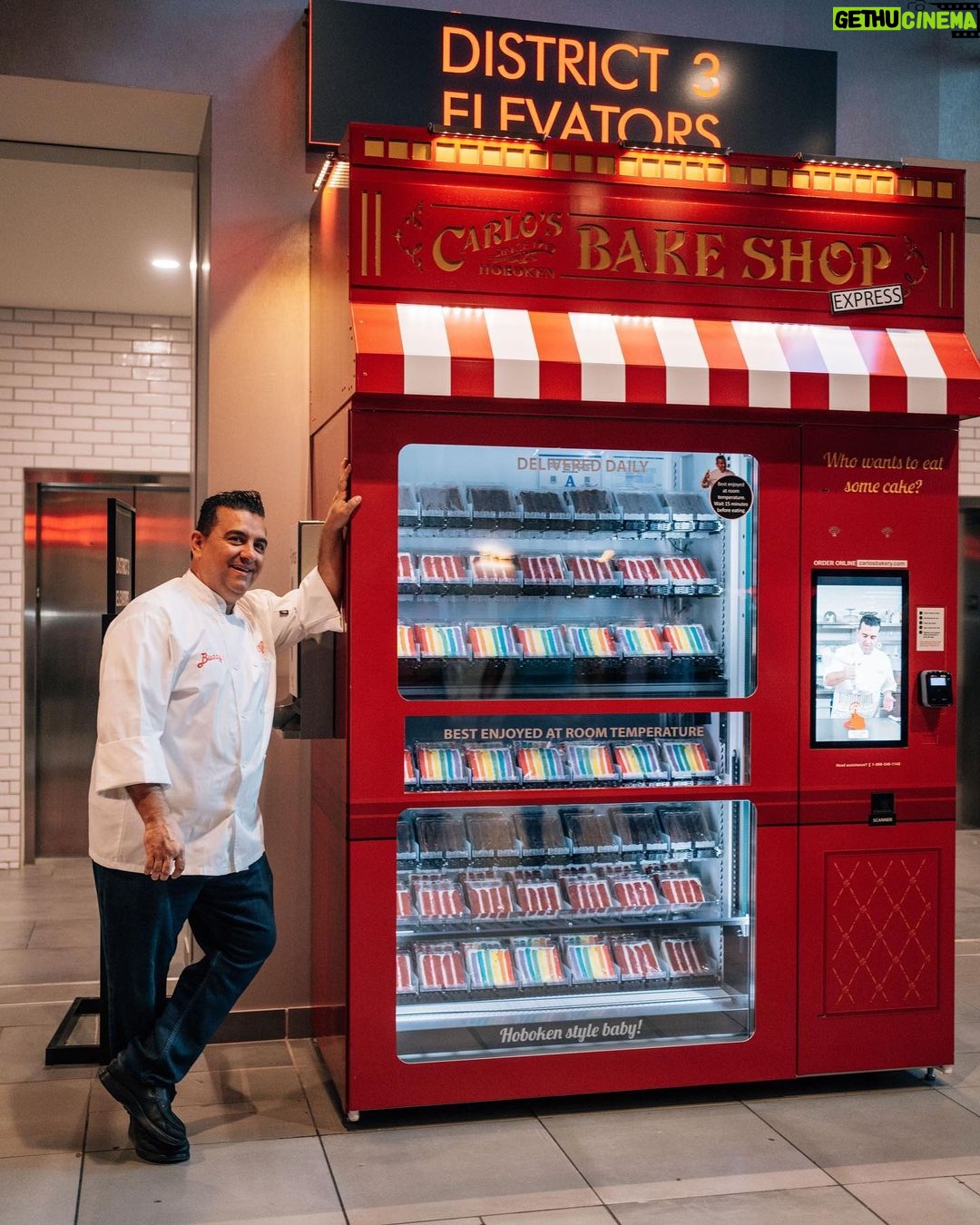 Buddy Valastro Instagram - Is your bracket bomb or busted? Whether you want to celebrate or drown your sorrows…we have CAKE! Our automated cake vending machines are all over the Strip for 24/7 service. PS…we know you won’t wanna wait, but our cakes are best when served closest to room temp! #pizzacake #buddyvalastro #cakeboss #carlosbakery #cake #caketogo #vendingmachine #dessert #chocolatecake #rainbowcake #redvelvetcake #247 #vegas #thestrip #lasvegas #marchmadness #brackets #ncaabasketball #collegehoops Las Vegas, Nevada