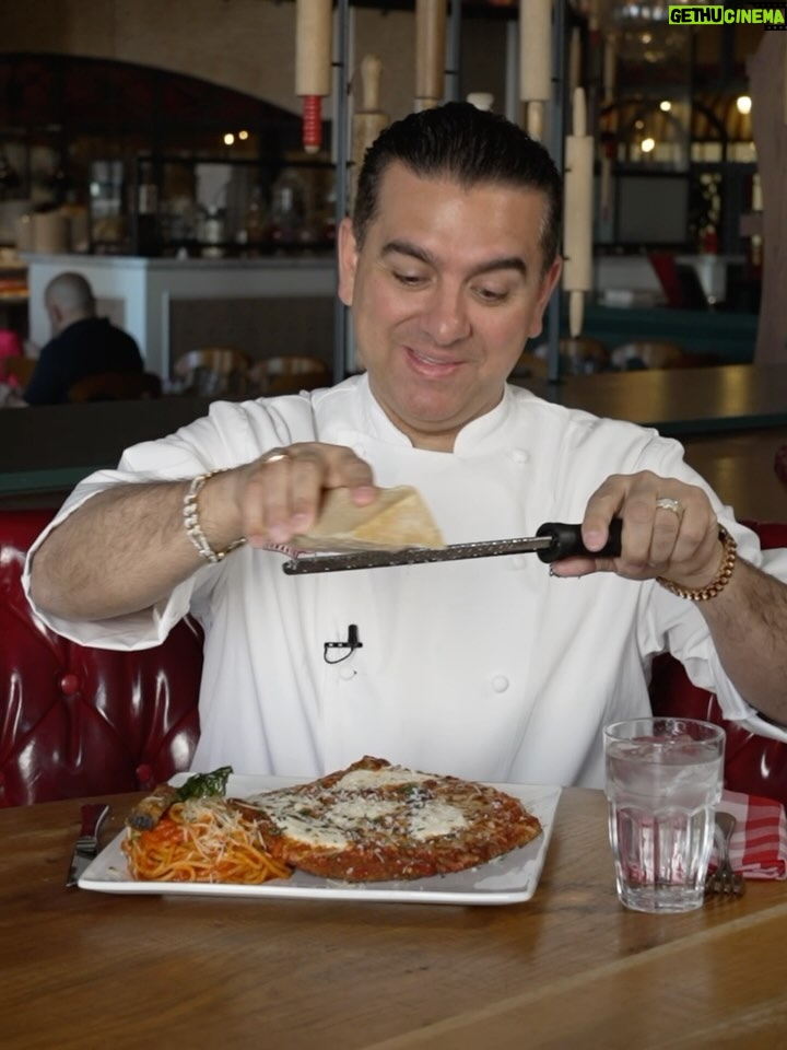 Buddy Valastro Instagram - New Year’s Resolution No. Four - Enjoy all the cheese!! #buddyvs #buddyvalastro #newyearsresolution #newyears #eatallthecheese #cheese #parm #vealparm #italianfood #vegas #venetianlasvegas #grandcanalshoppes Las Vegas, Nevada