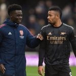 Bukayo Saka Instagram - Important win away from home! Welcome back bro @dejesusoficial 🙌🏿