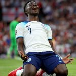 Bukayo Saka Instagram - Honoured to have scored the first hat-trick of my career! Important steps taken towards qualification 🙏🏿🏴󠁧󠁢󠁥󠁮󠁧󠁿 #GodsChild
