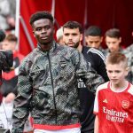 Bukayo Saka Instagram - Afternoons like this 🤩🔴 An honour leading my team out to victory today. Enjoy your weekends Gunners and congrats bro @eddienketiah ⚽️⚽️⚽️ Emirates Stadium