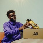 Bukayo Saka Instagram - Thank you to my @newbalancefootball family for these special edition boots celebrating my PFA Young Player award 🏆