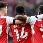Bukayo Saka Instagram - Afternoons like this 🤩🔴 An honour leading my team out to victory today. Enjoy your weekends Gunners and congrats bro @eddienketiah ⚽️⚽️⚽️ Emirates Stadium