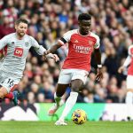 Bukayo Saka Instagram - Afternoons like this 🤩🔴 An honour leading my team out to victory today. Enjoy your weekends Gunners and congrats bro @eddienketiah ⚽️⚽️⚽️ Emirates Stadium