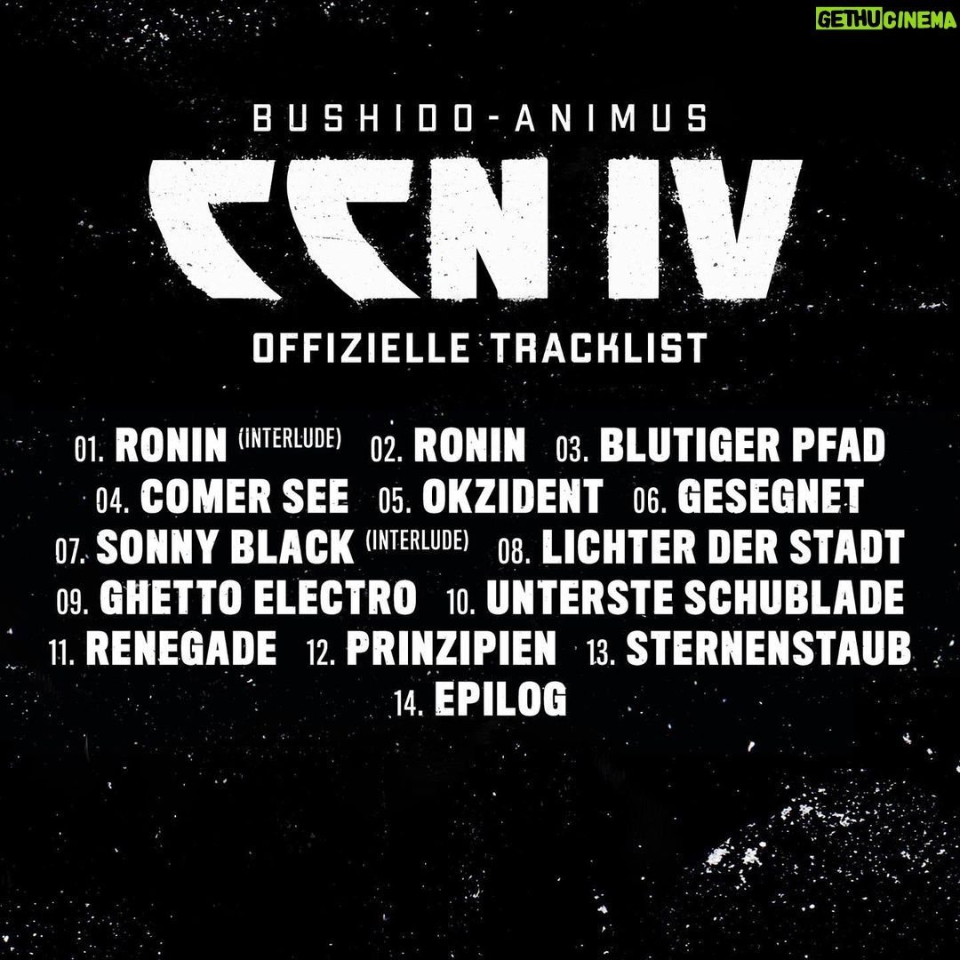 Bushido Instagram - Hier die Trackliste zu CCN4 Freunde. Am Freitag, 20.12.19 geht es los. An alle Supporter, jetzt die letzten Boxen sichern!!! Es wird wild Leute. #animus #bushido #gorex #ccn4