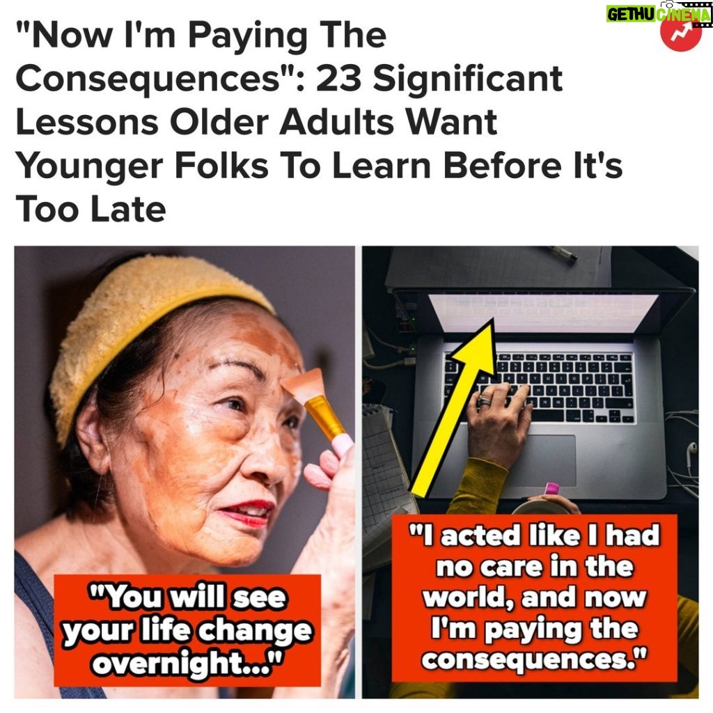 Buzzfeed Instagram - "Plan for retirement, but life has no guarantees. Don't put everything off because there isn't enough time and money — that time may not come, and you might regret not spending the time and money you did have with your loved ones." Link in bio ⬆️