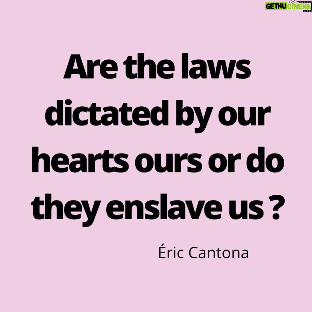 Éric Cantona Instagram - Not a day of self-isolating without a question. « Les lois dictées par nos cœurs sont elles nôtres ou en sommes nous les esclaves? »