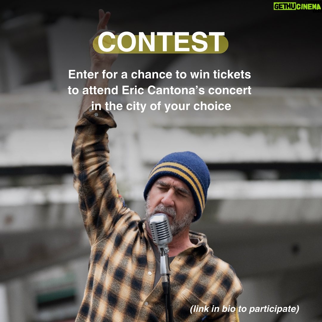 Éric Cantona Instagram - - #CONTEST 🚨 Enter for a chance to win tickets to attend Eric Cantona’s concert in the city of your choice. ➡️ Link in bio to participate #CONCOURS 🚨 Tente de gagner des places pour assister au concert d’Eric Cantona dans la ville de ton choix. ➡️ Lien en bio pour participer