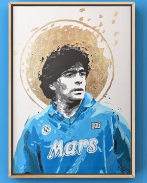 Éric Cantona Instagram - The following season after Diego Maradona died, Argentina won their first World Cup 36 years after Diego won it in 86. And Yesterday, Napoli won their first Scudetto 33 years after Diego won it in 90! He probably met God to ask him to fulfill his wish! Artwork by @fabiozuglian_art 
#Maradona #scudetto #napoli #worldcup #italyiloveyou