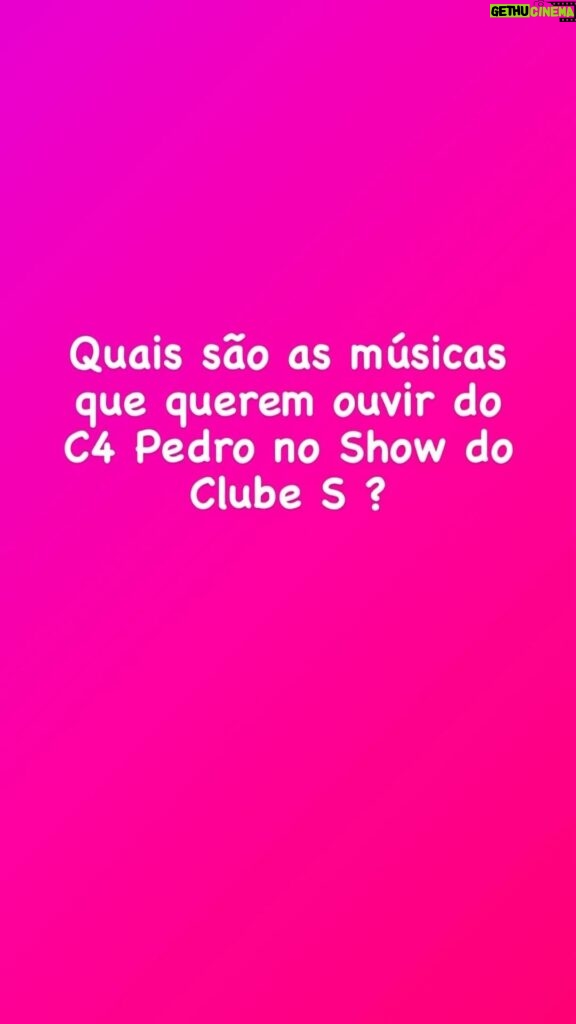 C4 Pedro Instagram - Quais as músicas que querem ouvir do @c4pedro_official no Show do Clube S ?
