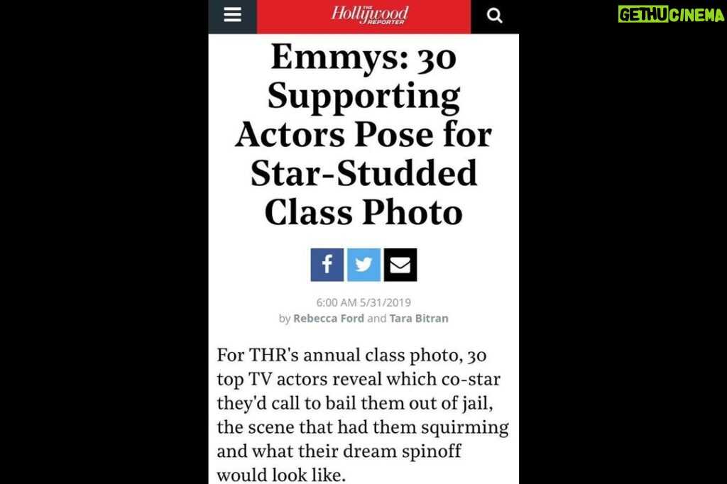 Calum Worthy Instagram - I am unbelievably grateful to be included in The Hollywood Reporter’s Annual Class Photo of Supporting Actors. Thank you @hollywoodreporter.