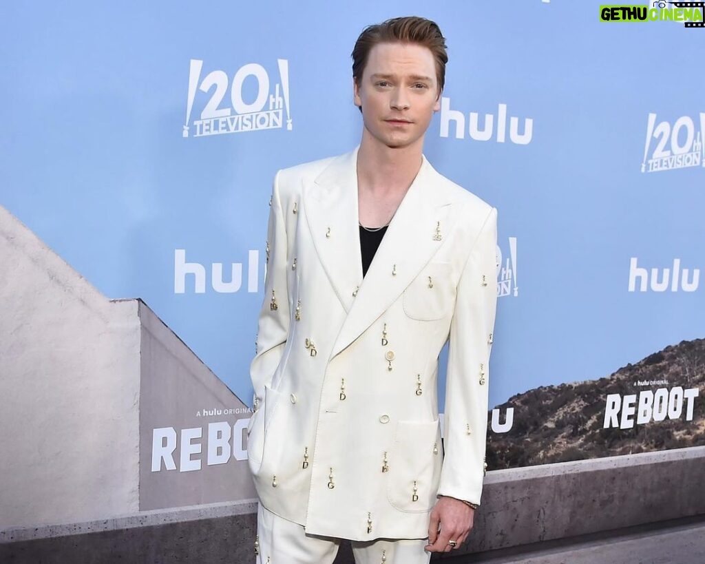 Calum Worthy Instagram - @rebootonhulu Premiere last night Thank you @ashleypweston for this @dolcegabbana suit and thank you @shawnesssss for my new favorite hairstyle. I can finally move on from my 1994 Macaulay Culkin haircut. Huge thanks to @brooksbutter the greatest publicist in town