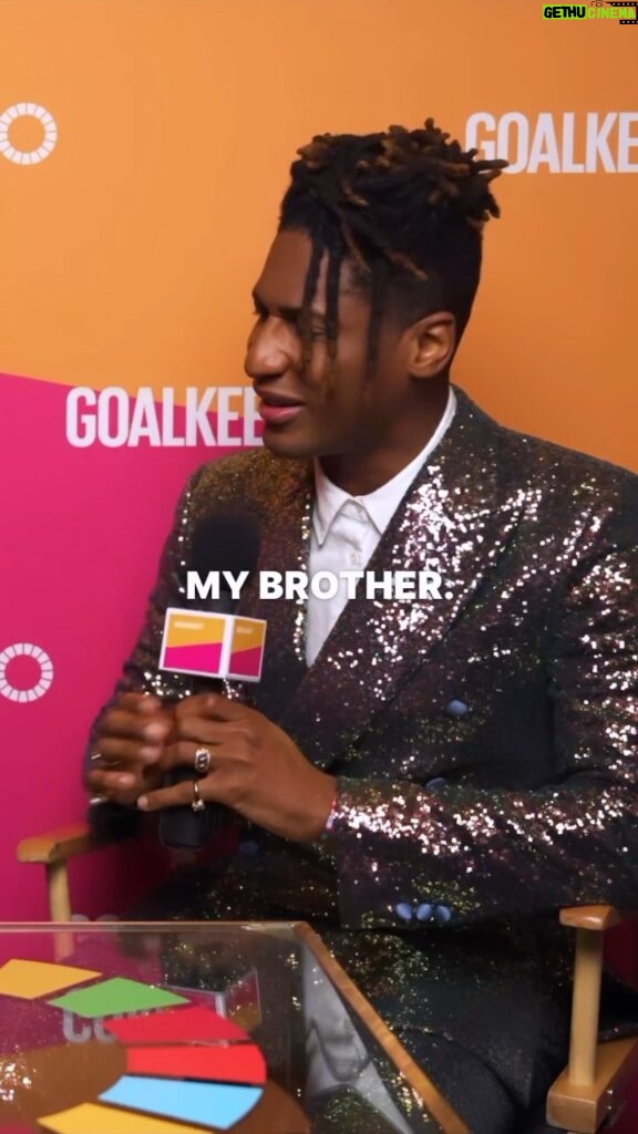 Calum Worthy Instagram - @jonbatiste is on a mission to change the world through music. I saw him get world leaders, activists, and leaders of industry to all dance as he performed his song Freedom. It was a beautiful moment. We sat down for a conversation right after. #Goalkeepers2030 @gatesfoundation