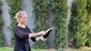 Cameron Diaz Instagram - Always good to know a fun party trick! 🍾🔪 Even if there are no parties happening! 😂