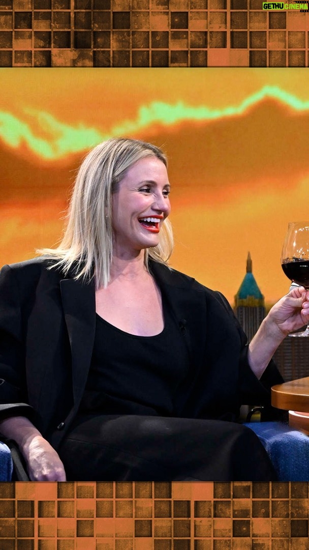 Cameron Diaz Instagram - @camerondiaz and Jimmy do a sunset cheers with @avaline🍷#FallonTonight The Tonight Show Starring Jimmy Fallon