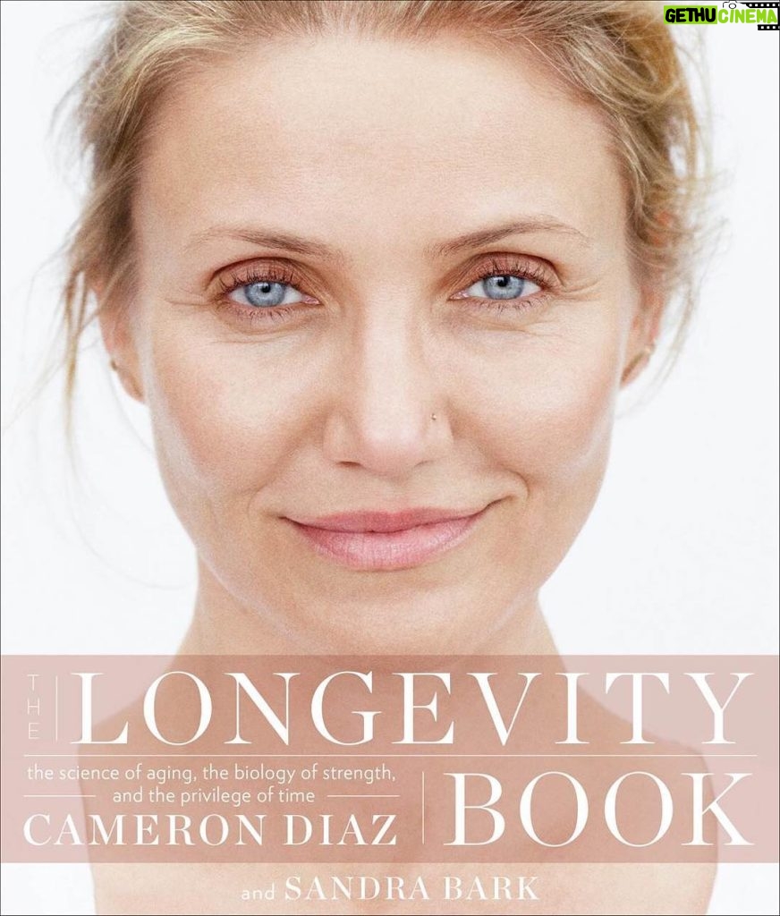 Cameron Diaz Instagram - HELLO Again, Ladies! I am so excited I can barely contain myself!! As soon as I saw it myself, I wanted to share with you the cover of THE LONGEVITY BOOK. I am so proud of this book and very much looking forward to engaging us all in a new conversation about aging–how to do it with strength, grace, health and wisdom. I also wanted to thank you again for your beautiful submissions, which we’ll eventually get to show you as part of the cover beyond the cover; a perfect representation of women standing beside other women, as a united front, to stage change and incite progress. I can’t wait until hard copies hit the stands in April so we can really get started!! #thelongevitybook #theprivilegeoftime @thebodybook ox, Cameron