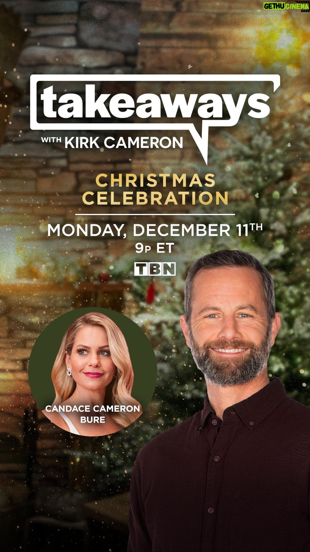 Candace Cameron-Bure Instagram - Tune into @takeawaysontbn on Monday, December 11th at 9pm EST to see a re-airing of this episode 🎄✨ with my brother @kirkcameronofficial