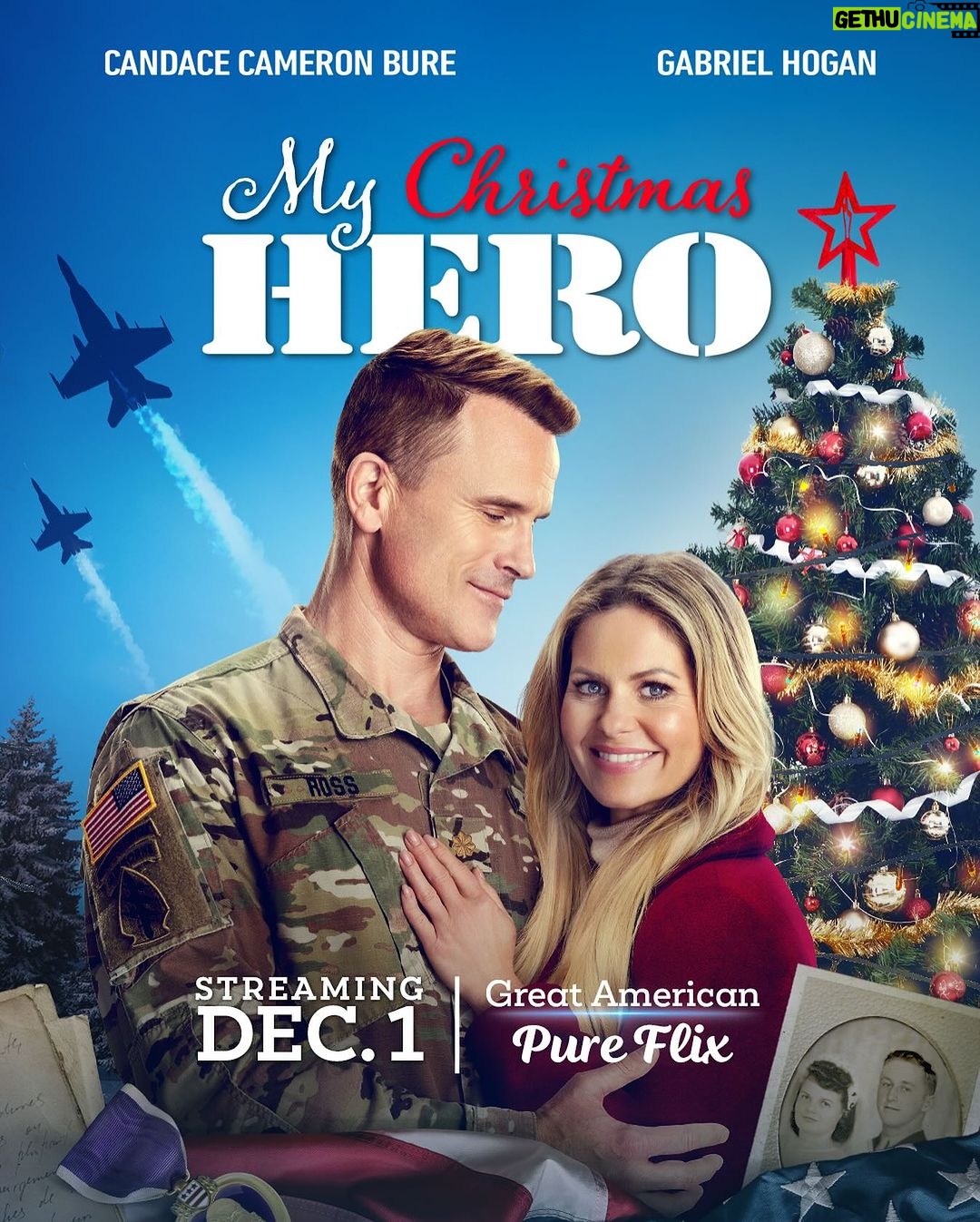 Candace Cameron-Bure Instagram - BIG NEWS ✨ you can now stream ‘My Christmas Hero’ anytime, anywhere on @greatamericanpureflix !!! They are offering a 7-day free trial for you to try it out ❤️