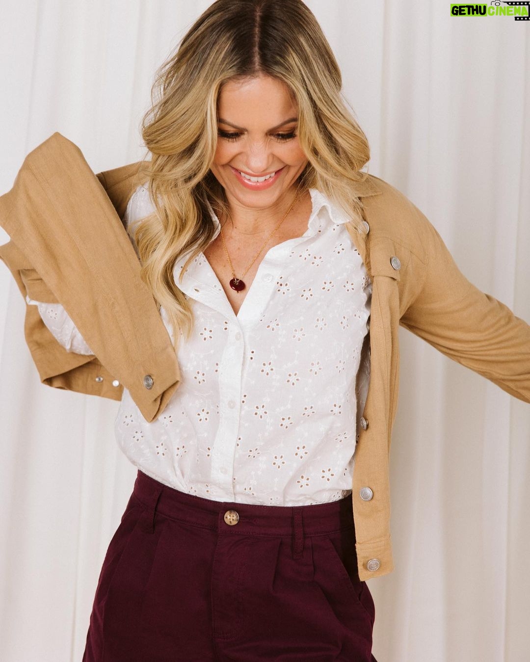 Candace Cameron-Bure Instagram - Did I mention that @candacecameronbureclothing is the TSV on @qvc today 🙃 featuring this gorgeous Button-Front Eyelet Shirt (TSV) and so much more from my May Collection! Head to qvc.com and search “Candace Cameron Bure Clothing new” and all of the newest items should pop up! And hurry, only 6 more hours of the TSV 🙌🏼✨